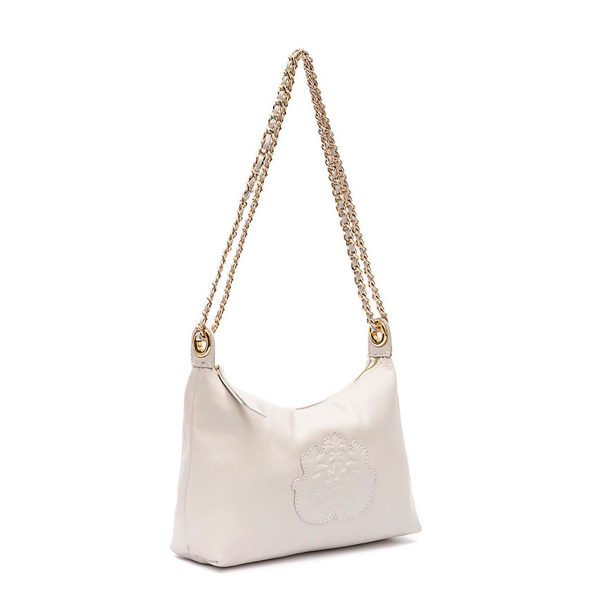 BOLSA DAYSE CROSSBODY PEQUENA EM COURO SMOOTH CHANTILLY OURO