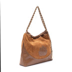 BOLSA DAYSE CROSSBODY PEQUENA CAMURÇA AVELÃ OURO