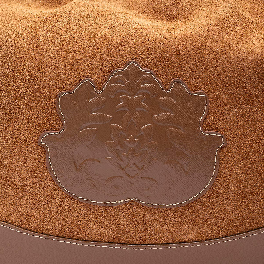BOLSA DAYSE CROSSBODY PEQUENA CAMURÇA AVELÃ OURO