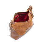 BOLSA DAYSE CROSSBODY PEQUENA CAMURÇA AVELÃ OURO