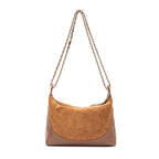 BOLSA DAYSE CROSSBODY PEQUENA CAMURÇA AVELÃ OURO
