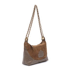 BOLSA DAYSE CROSSBODY PEQUENA CAMURÇA OLIVA OURO