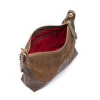 BOLSA DAYSE CROSSBODY PEQUENA CAMURÇA OLIVA OURO