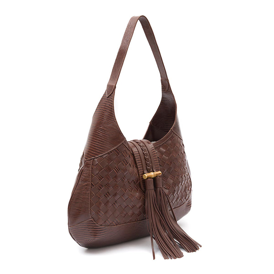 BOLSA HOBO TRESSÊ LIZARD SOFT PINHÃO