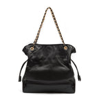 BOLSA MAXI TOTE DAHLIA COURO CAIMAN PRETO OURO