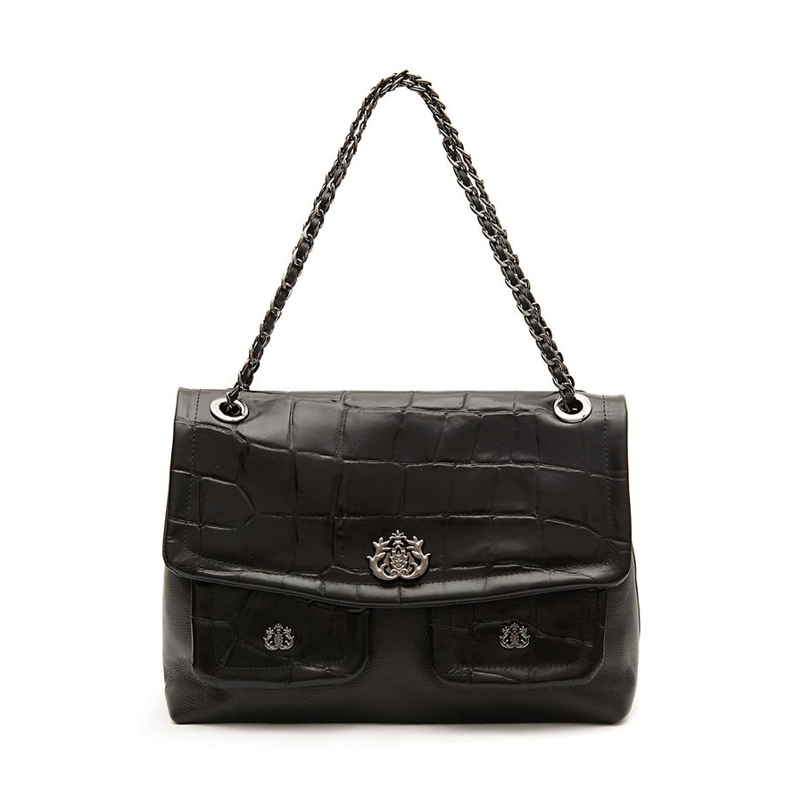BOLSA FLAP DAHLIA MULTIPOCKTS CAIMAN PRETO