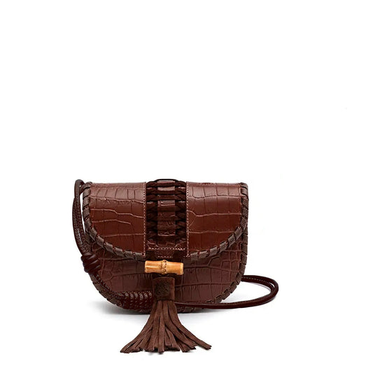 BOLSA BOX ZAIRA NEW CROCO BROWNIE