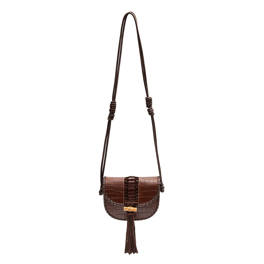 BOLSA BOX ZAIRA NEW CROCO BROWNIE