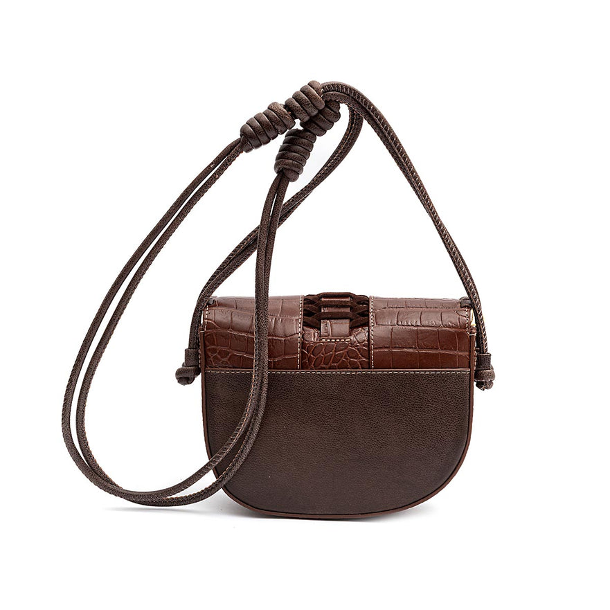 BOLSA BOX ZAIRA NEW CROCO BROWNIE