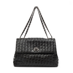 BOLSA HELLEN FLAP GLOSS PRETO ONIX TRESSÊ