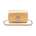 BOLSA CARTEIRA FOREVER IN LOVE LIZARD OURO COM FECHO CRISTAL/ OURO