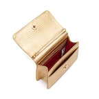 BOLSA CARTEIRA FOREVER IN LOVE LIZARD OURO COM FECHO CRISTAL/ OURO