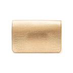 BOLSA CARTEIRA FOREVER IN LOVE LIZARD OURO COM FECHO CRISTAL/ OURO