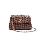 HELEN LEATHER AND RAFFIA SMALL PINE NUT BRAID BAG