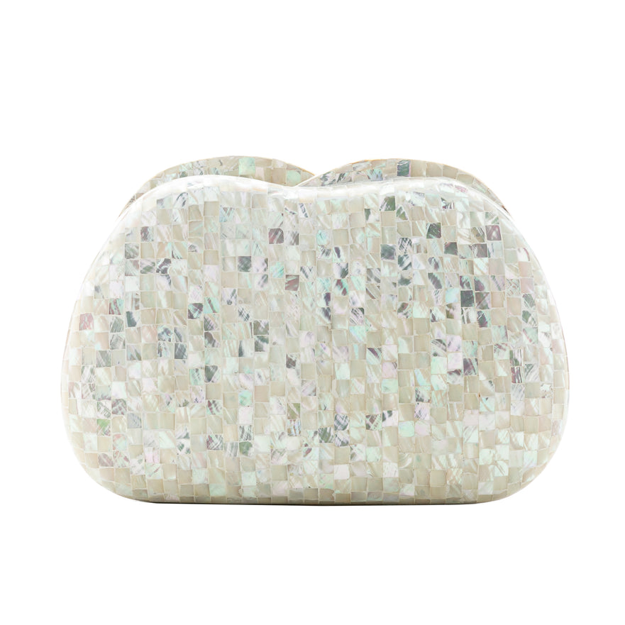 BOLSA CLUTCH MADREPÉROLA  ABAULADA MADRECLARA
