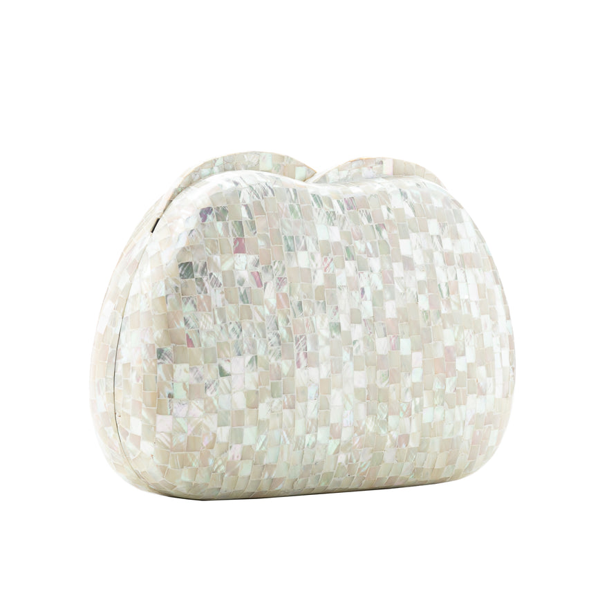 BOLSA CLUTCH MADREPÉROLA  ABAULADA MADRECLARA