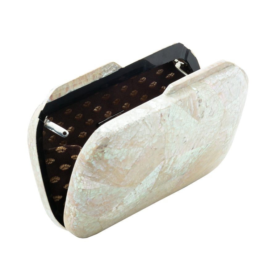 BOLSA CLUTCH MADREPÉROLA RETANGULAR MADRECLARA