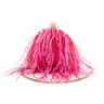 BOLSA CLUTCH LILY PEQUENA  EM PLUMAS PINK VERMELHO