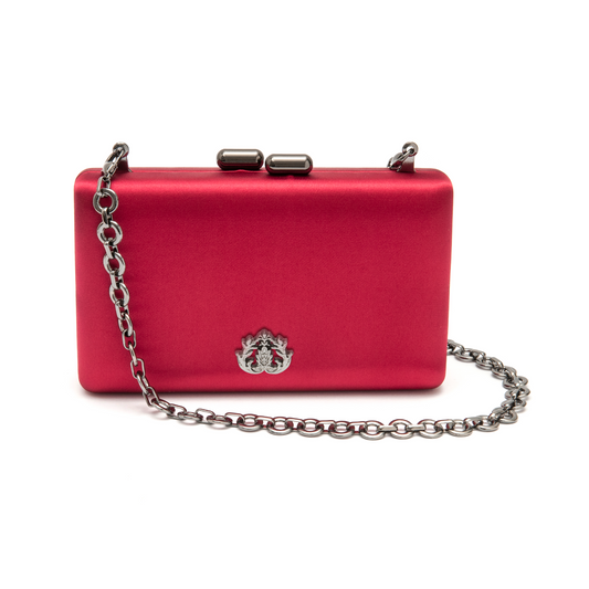 WINE ONYX SATIN EVA CLUTCH BAG