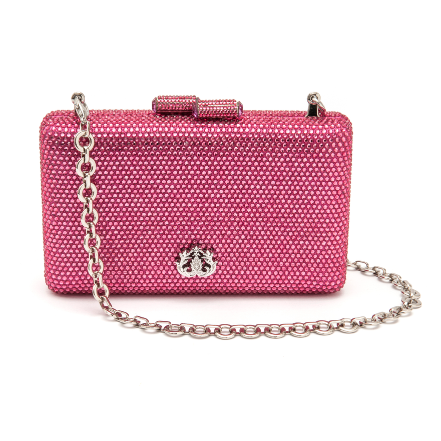 BOLSA CLUTCH EVA EM CRISTAIS PINK OURO