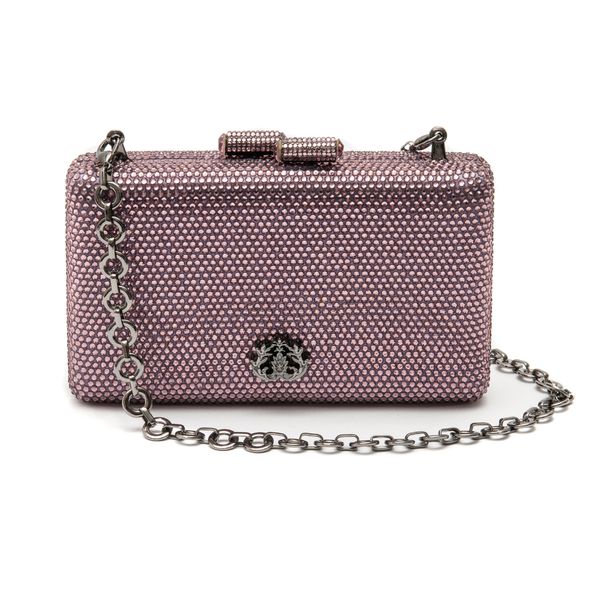 BOLSA CLUTCH EVA EM CRISTAIS ROXO ONIX