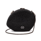 BOLSA CLUTCH CRISTAIS  ABAULADA PRETA