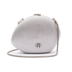 Clutch Abaulada Cristais Prata