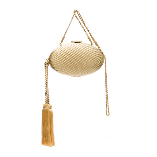 CLUTCH OVAL METAL OURO