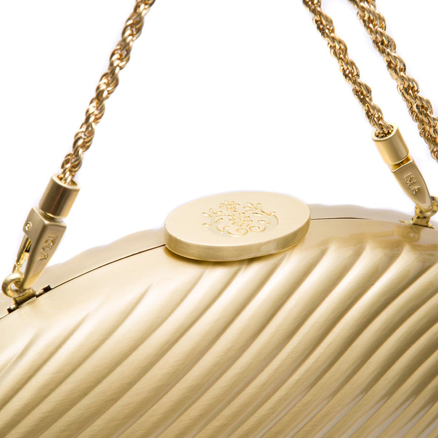 CLUTCH OVAL METAL OURO