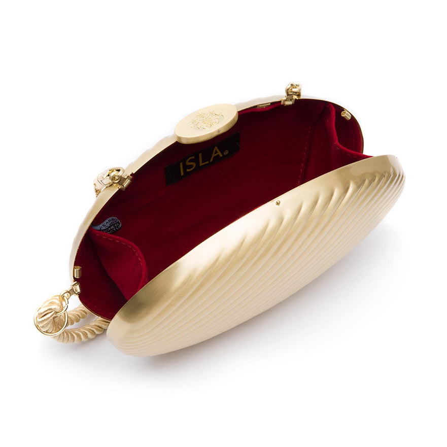 CLUTCH OVAL METAL OURO
