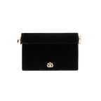 CLUTCH ROLL VELUDO CRISTAL NATURAL PRETO