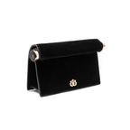 CLUTCH ROLL VELUDO CRISTAL NATURAL PRETO