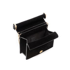 CLUTCH ROLL VELUDO CRISTAL NATURAL PRETO