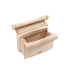 CLUTCH ROLL VELUDO CRISTAL NATURAL CREME