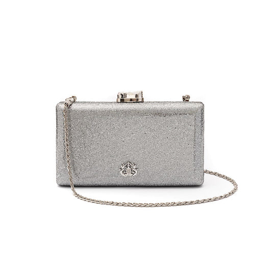 CLUTCH EVA FECHO CRISTAL PRATA