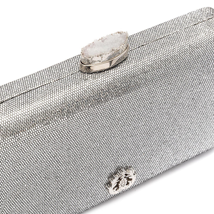 CLUTCH EVA FECHO CRISTAL PRATA