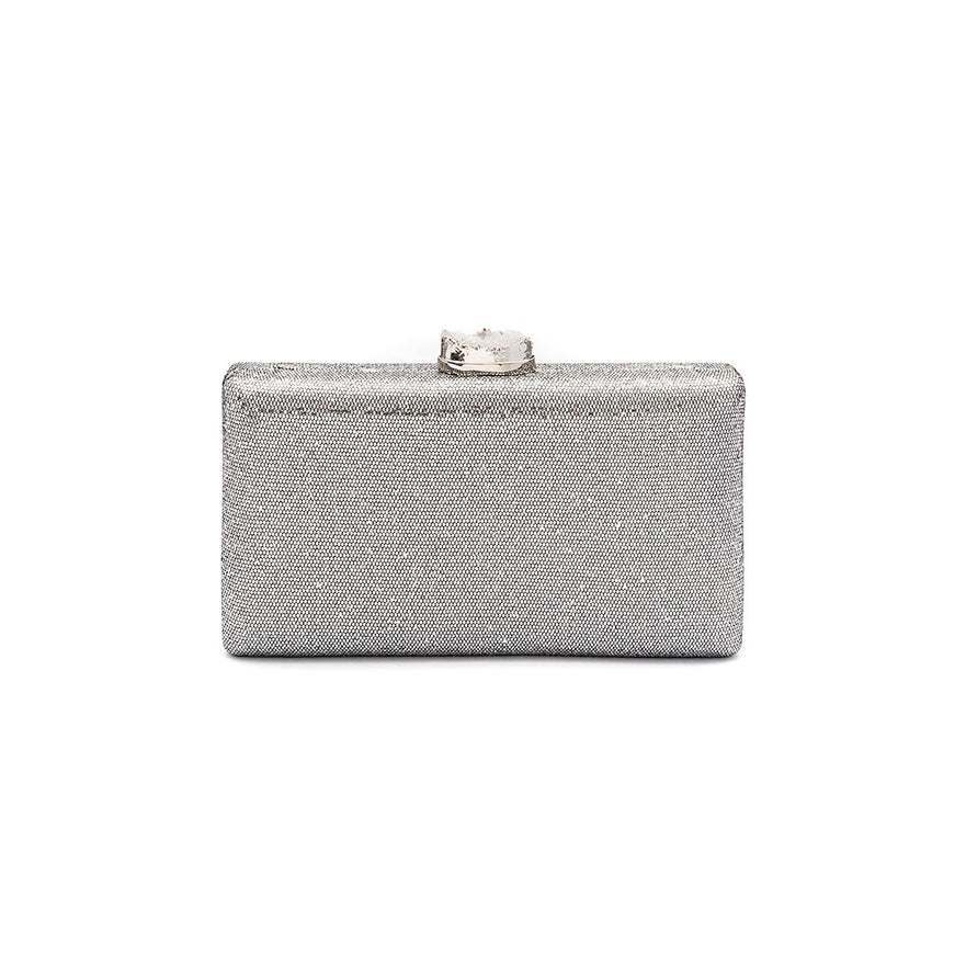 CLUTCH EVA FECHO CRISTAL PRATA