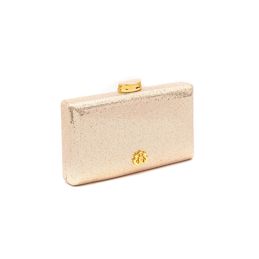 CLUTCH EVA FECHO CRISTAL OURO