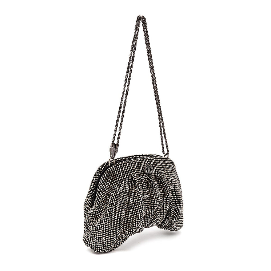 CLUTCH MALHA METALICA PRETO