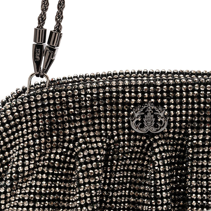 CLUTCH MALHA METALICA PRETO