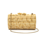 BOLSA CLUTCH CILINDRO BAMBU MARFIM