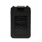 Phone Pouch Tiracolo Em Palha Preto