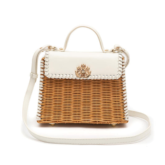 SELENE TOP HANDLE RATTAN E COURO CHANTILLY