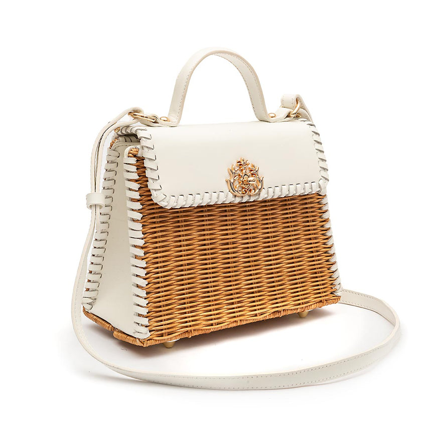 SELENE TOP HANDLE RATTAN E COURO CHANTILLY