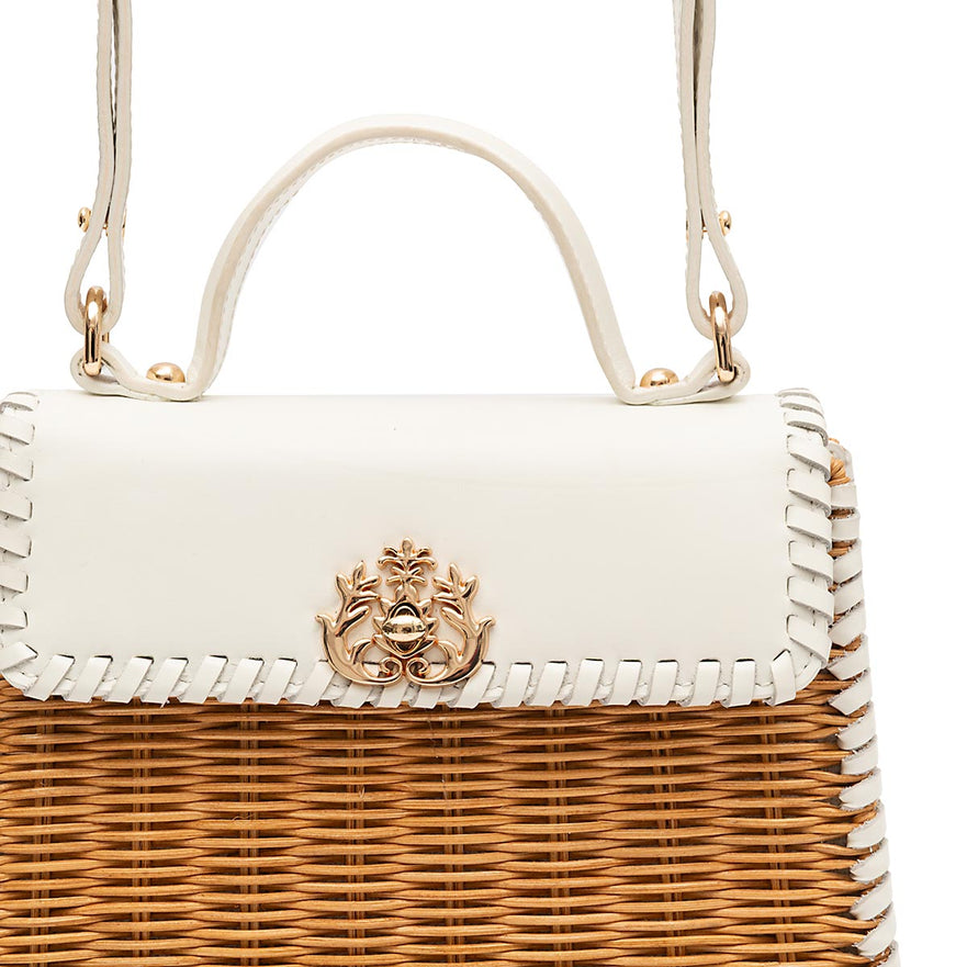 SELENE TOP HANDLE RATTAN E COURO CHANTILLY