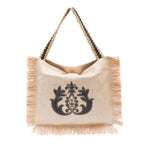 BOLSA HOBO PALHA FRANJA PALHA COR NATURAL