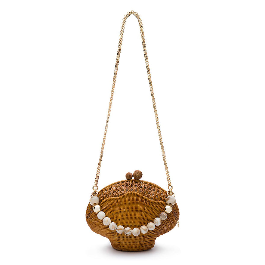 BOLSA CLUTCH CONCHA PALHA SEXTAVADA RATTAN NATURAL