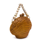 BOLSA CLUTCH CONCHA PALHA SEXTAVADA RATTAN NATURAL