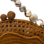 BOLSA CLUTCH CONCHA PALHA SEXTAVADA RATTAN NATURAL