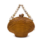 BOLSA CLUTCH CONCHA PALHA SEXTAVADA RATTAN NATURAL